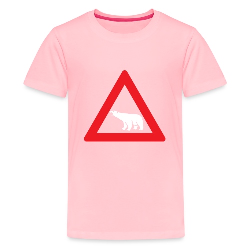 Polar Bear Road Sign - Kids' Premium T-Shirt