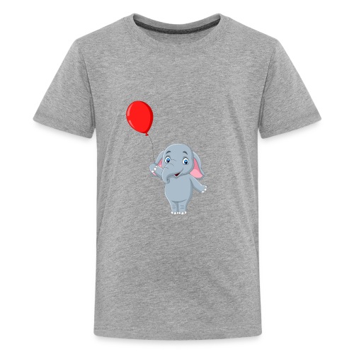 Baby Elephant Holding A Balloon - Kids' Premium T-Shirt