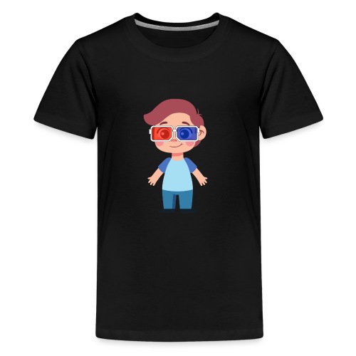 Boy with eye 3D glasses - Kids' Premium T-Shirt