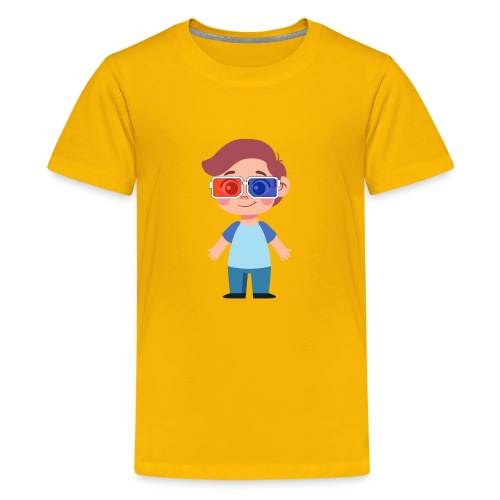 Boy with eye 3D glasses - Kids' Premium T-Shirt