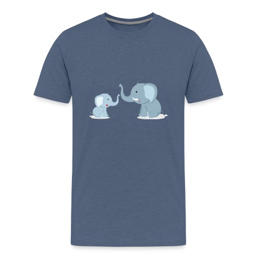 Father and Baby Son Elephant - Kids' Premium T-Shirt