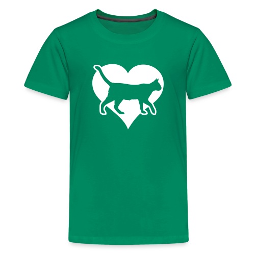 love heart cats and kitty - Kids' Premium T-Shirt