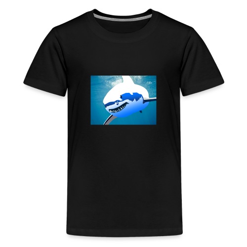 Super Lit Shark Drawing by Adam Tennant - Kids' Premium T-Shirt