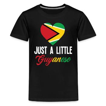 Just A Little Guyanese Guyana - Kids' Premium T-Shirt - black - Front - AI Model Teenager Male light (155cm)