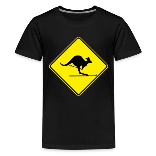 australien road sign ski kangaroo - Kids' Premium T-Shirt
