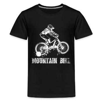Mountain Bike - Kids' Premium T-Shirt - black - Front - AI Model Teenager Male light (155cm)