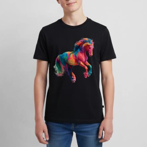 Colorful Paint Splatter Horse Art - Kids' Premium T-Shirt