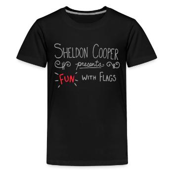 The Big Bang Theory Fun With Flags - Kids' Premium T-Shirt - black - Front - AI Model Teenager Male light (155cm)