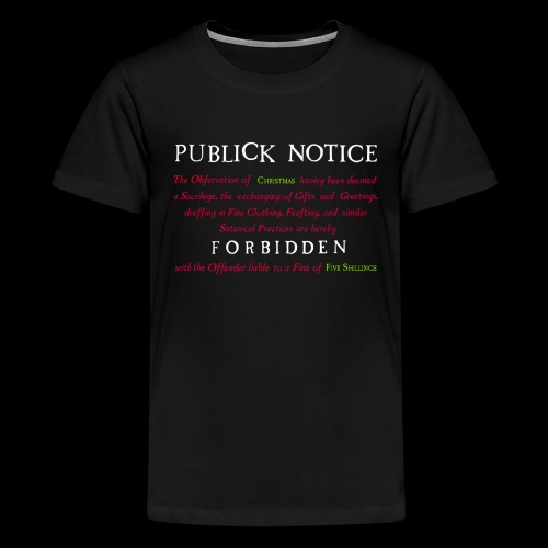 Boston Christmas Ban Notice 1659 - Kids' Premium T-Shirt