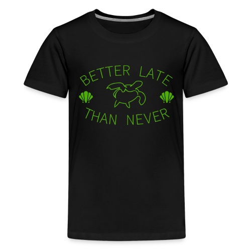 Better Late Than Never | Minimal Green Turtle - Kids' Premium T-Shirt