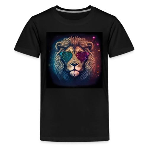 Jesus Lion of Judah wearing love glasses - Kids' Premium T-Shirt