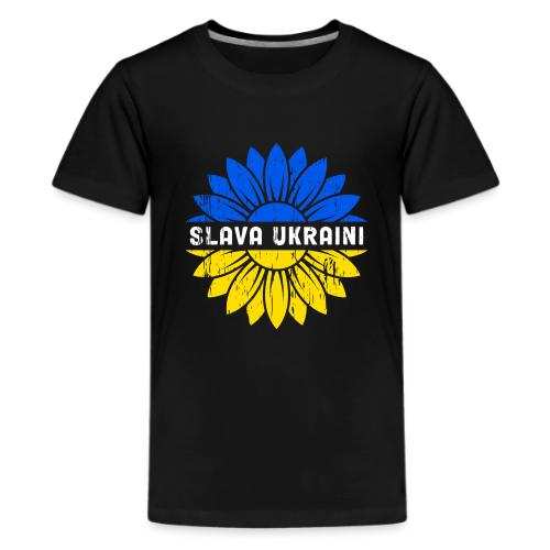 Slava Ukraini Vintage Sunflower Flag T-Shirt - Kids' Premium T-Shirt