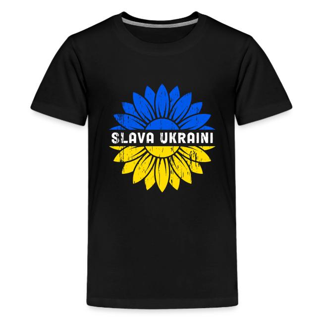 Slava Ukraini Vintage Sunflower Flag T-Shirt