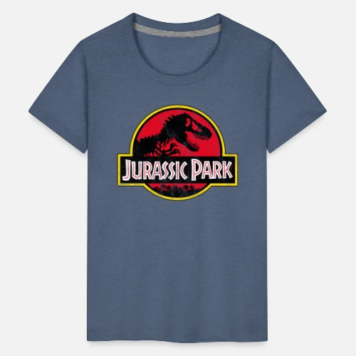 Jurassic Park Classic Logo In Red With T-Rex