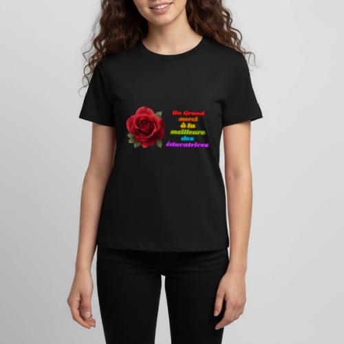 Thank You Educator: Pink and Rainbow Message - Kids' Premium T-Shirt