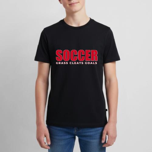 Soccer Grass Cleats Goals Typography Design - Kids' Premium T-Shirt