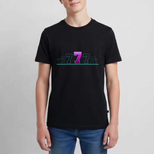 Number 7 in Magenta: Varsity Font - Kids' Premium T-Shirt