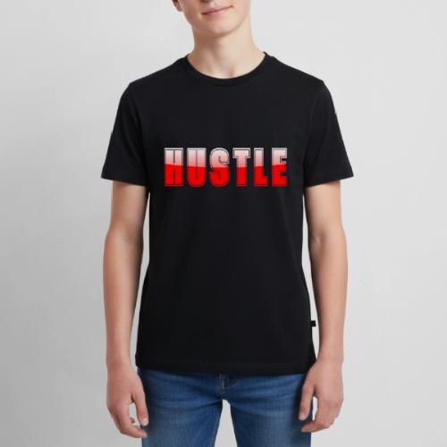 HUSTLE Bold Red Motivational Typography Design - Kids' Premium T-Shirt