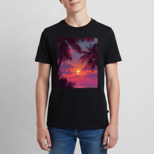 Tropical Sunset Palm Silhouette Design - Kids' Premium T-Shirt