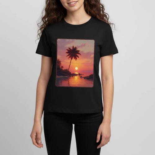 Tropical Beach Sunset Palm Design - Kids' Premium T-Shirt