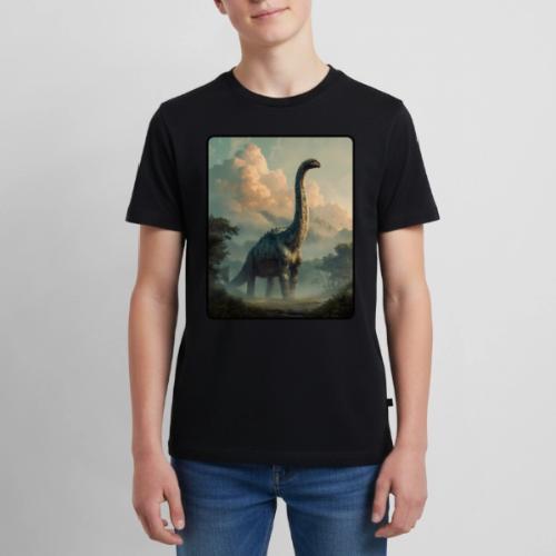 Brachiosaurus Prehistoric Scene Design - Kids' Premium T-Shirt