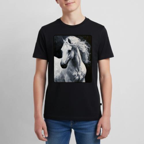 White Horse Oil Painting Design - Kids' Premium T-Shirt