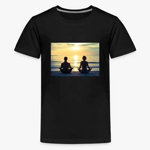 Meditation Couple In The Face of a Sunset - Kids' Premium T-Shirt