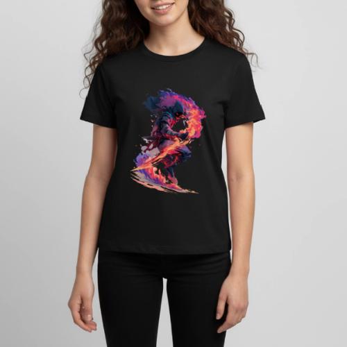 Flaming Ninja Warrior Fantasy Design - Kids' Premium T-Shirt