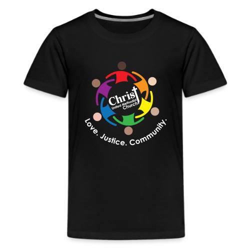 Christ United Methodist Church Logo Hug and Values - Kids' Premium T-Shirt