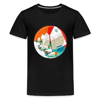 Optimist Sailing - Kids' Premium T-Shirt - black - Front - AI Model Teenager Male light (155cm)
