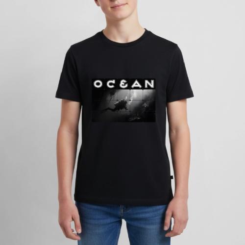 Ocean: Monochrome descent of a scuba diver - Kids' Premium T-Shirt
