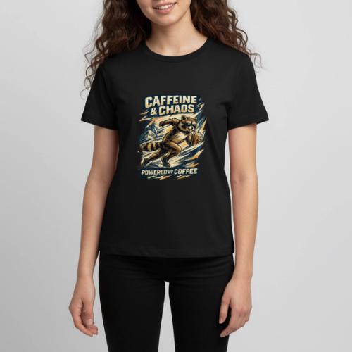Funny Caffeine Chaos Raccoon Coffee Lover Morning - Kids' Premium T-Shirt