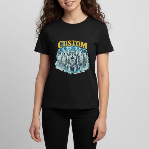 Custom Wolf Pack Howling Moon Vintage Wilderness - Kids' Premium T-Shirt