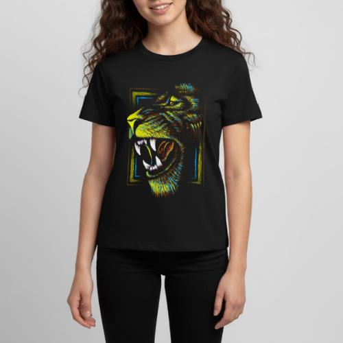 Colorful Artistic Lion Head - Roaring Lion Drawing - Kids' Premium T-Shirt