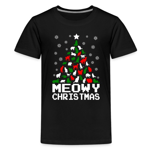 Meowy Christmas Cat Tree Ugly - Kids' Premium T-Shirt