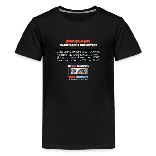 Gravestone Mystery - Front & Back - dark fabric - Kids' Premium T-Shirt