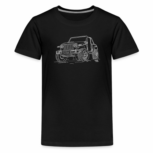Jeep pendrawing offroad - Kids' Premium T-Shirt