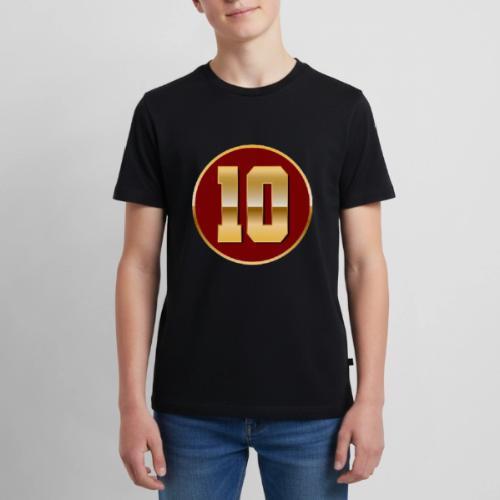 Number 10 in Gold Varsity Font - Kids' Premium T-Shirt