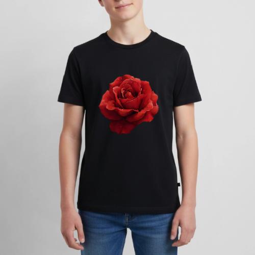 Rose: Crimson Dew Bloom - Kids' Premium T-Shirt