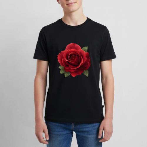 Rose: Crimson Bloom Elegance - Kids' Premium T-Shirt