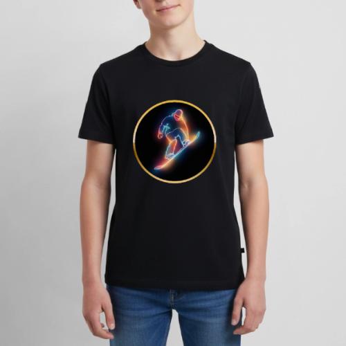 Golden Neon Snowboard - Kids' Premium T-Shirt