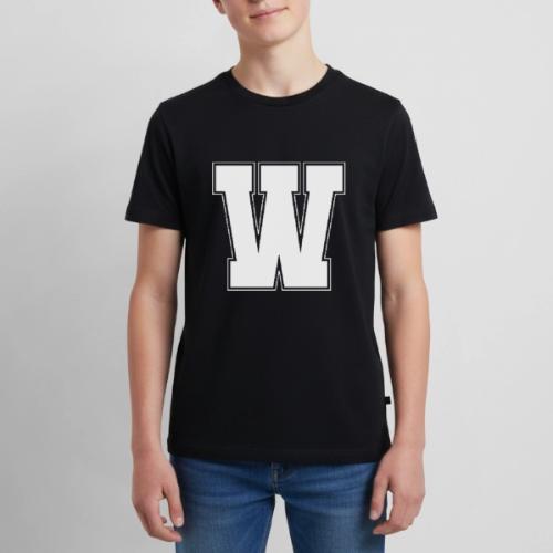 White Letter W – Varsity Alphabet Monogram - Kids' Premium T-Shirt