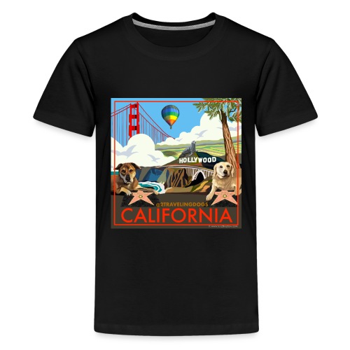 2 Traveling Dogs California - Kids' Premium T-Shirt