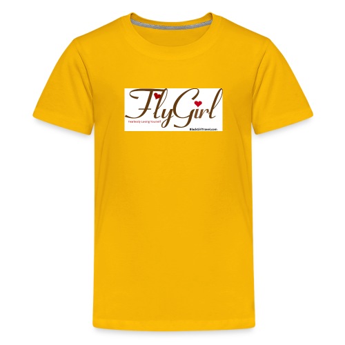 FlyGirlTextGray jpg - Kids' Premium T-Shirt