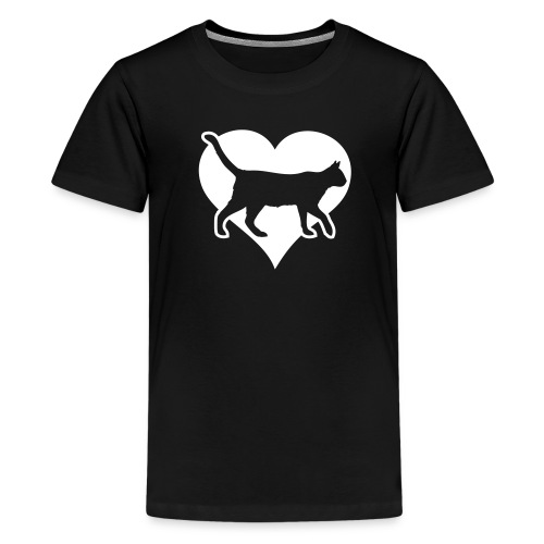love heart cats and kitty - Kids' Premium T-Shirt