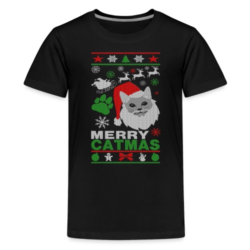 Merry Catmas Ugly Christmast Shirts - Kids' Premium T-Shirt