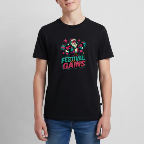 Festival of Gains Funny Gym Santa Christmas - Kids' Premium T-Shirt