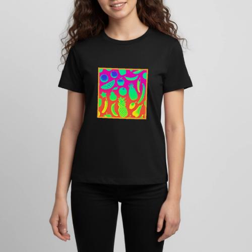 Vibrant Neon Fruits Pattern - Kids' Premium T-Shirt