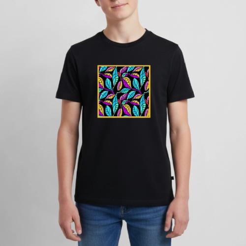 Chroma Leaf Luminance Neon Pattern - Kids' Premium T-Shirt