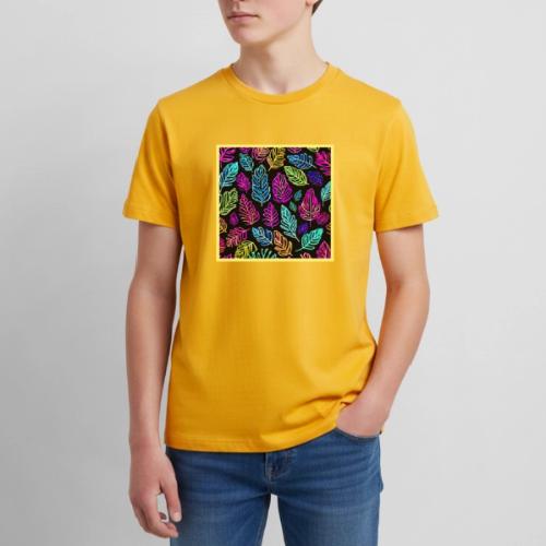 Luminous Foliage Tapestry: Neon Leaves Symphony - Kids' Premium T-Shirt